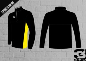 Bluza sportowa Hagen kolor czarny wstawka zółta