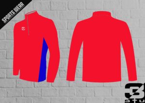 Bluza sportowa Hagen kolor czerwona wstawka niebieska