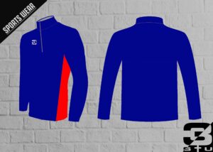 Bluza sportowa Hagen kolor niebieska wstawka czerwona